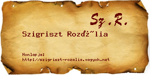 Szigriszt Rozália névjegykártya