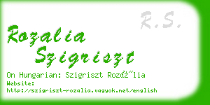 rozalia szigriszt business card